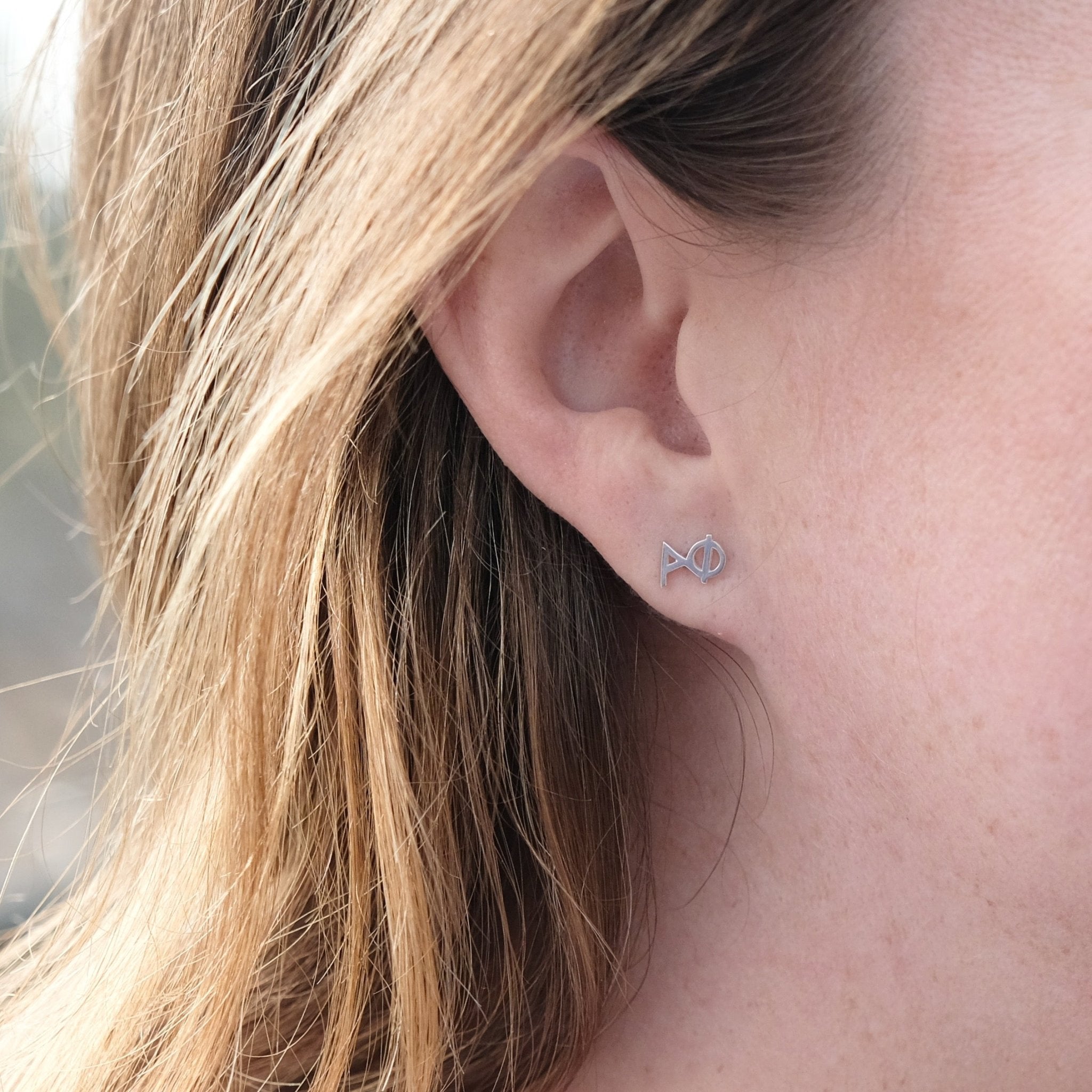 Sterling Silver Alpha Phi Earrings | mazi + zo sorority jewelry