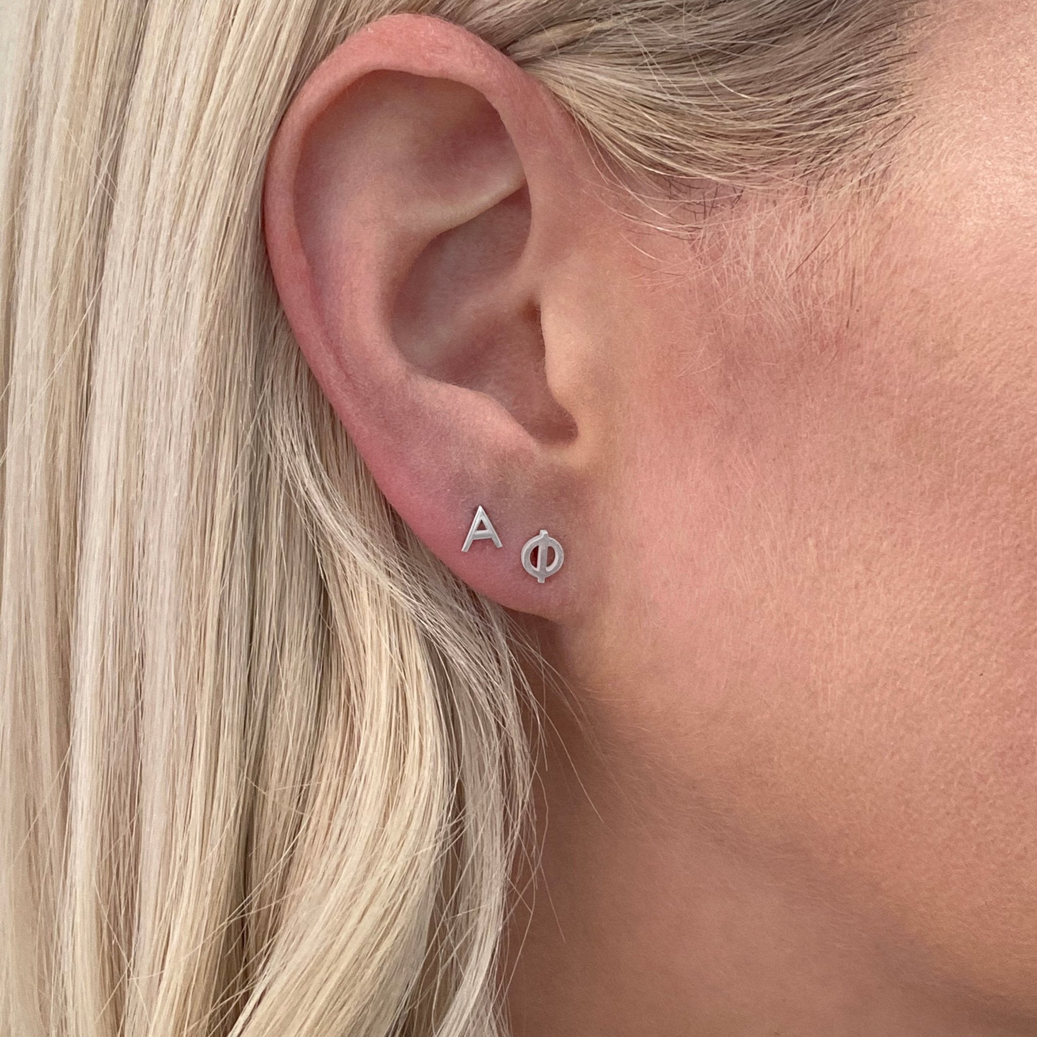alpha phi earring set in sterling silver