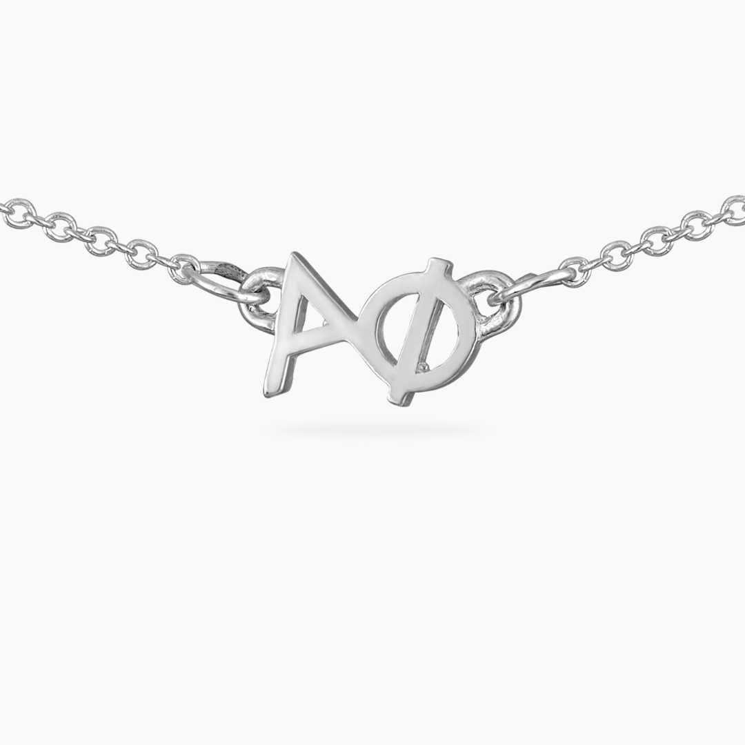 Silver Alpha Phi Necklace | mazi + zo sorority jewelry