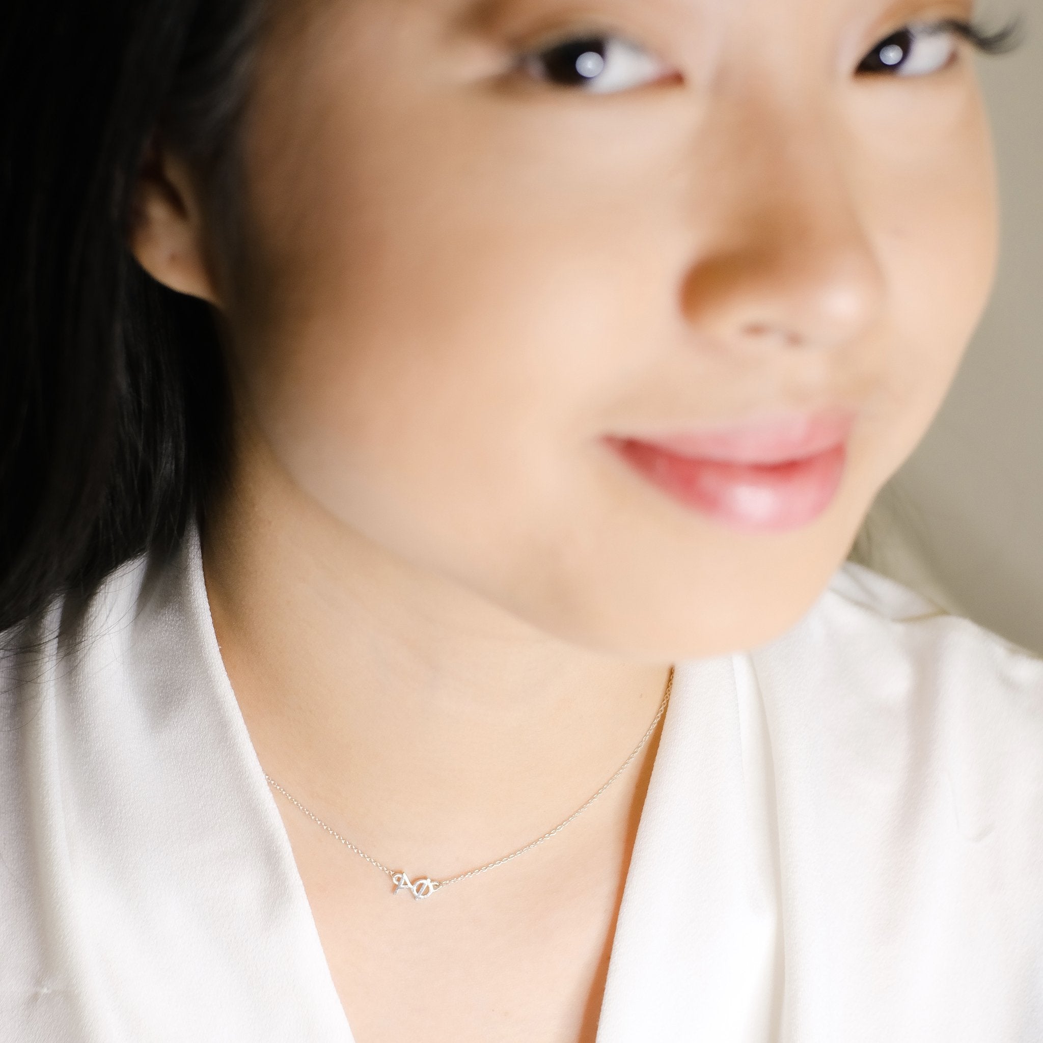 Sterling Silver Alpha Phi Necklace | mazi + zo sorority jewelry