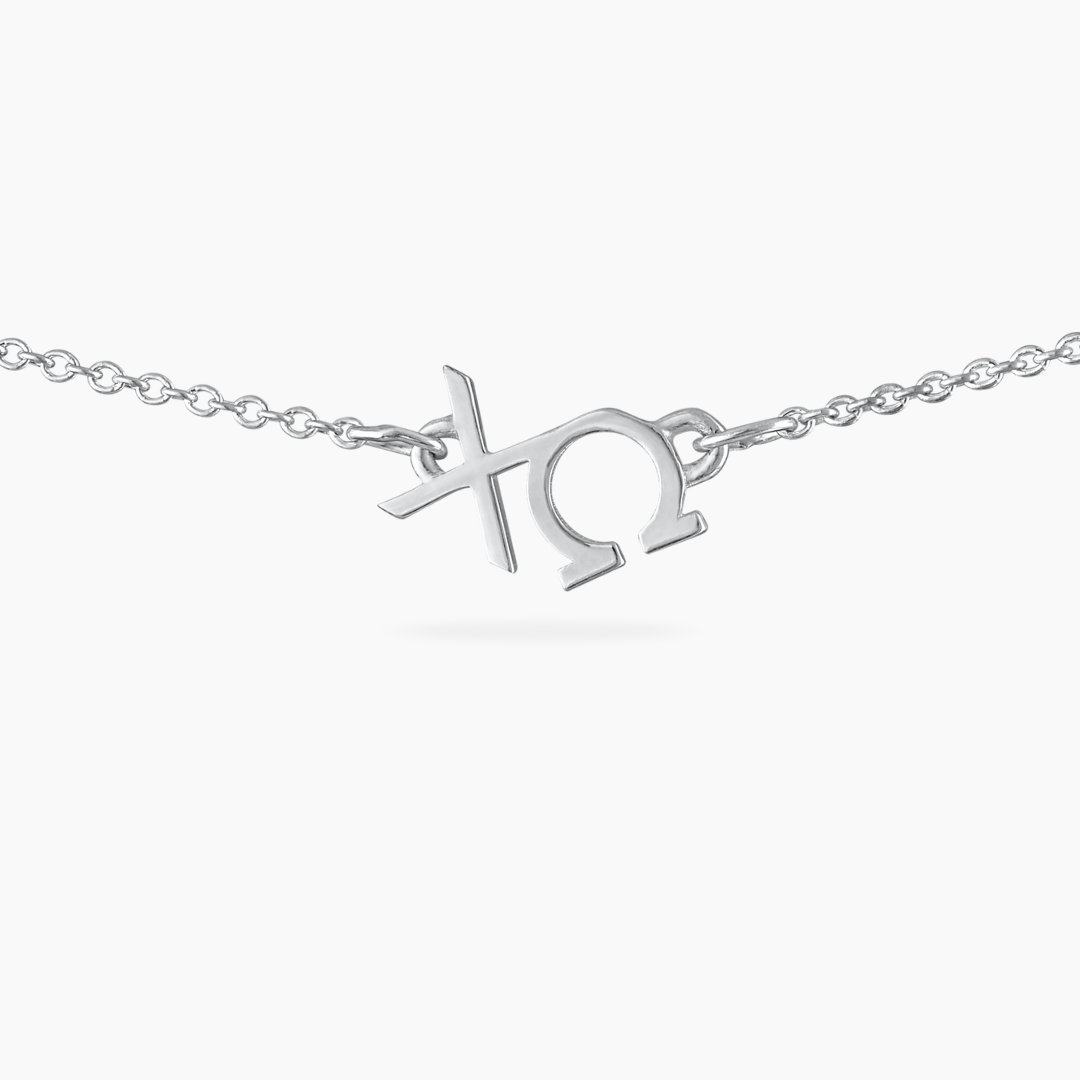 Silver Chi Omega necklace | mazi + zo sorority jewelry