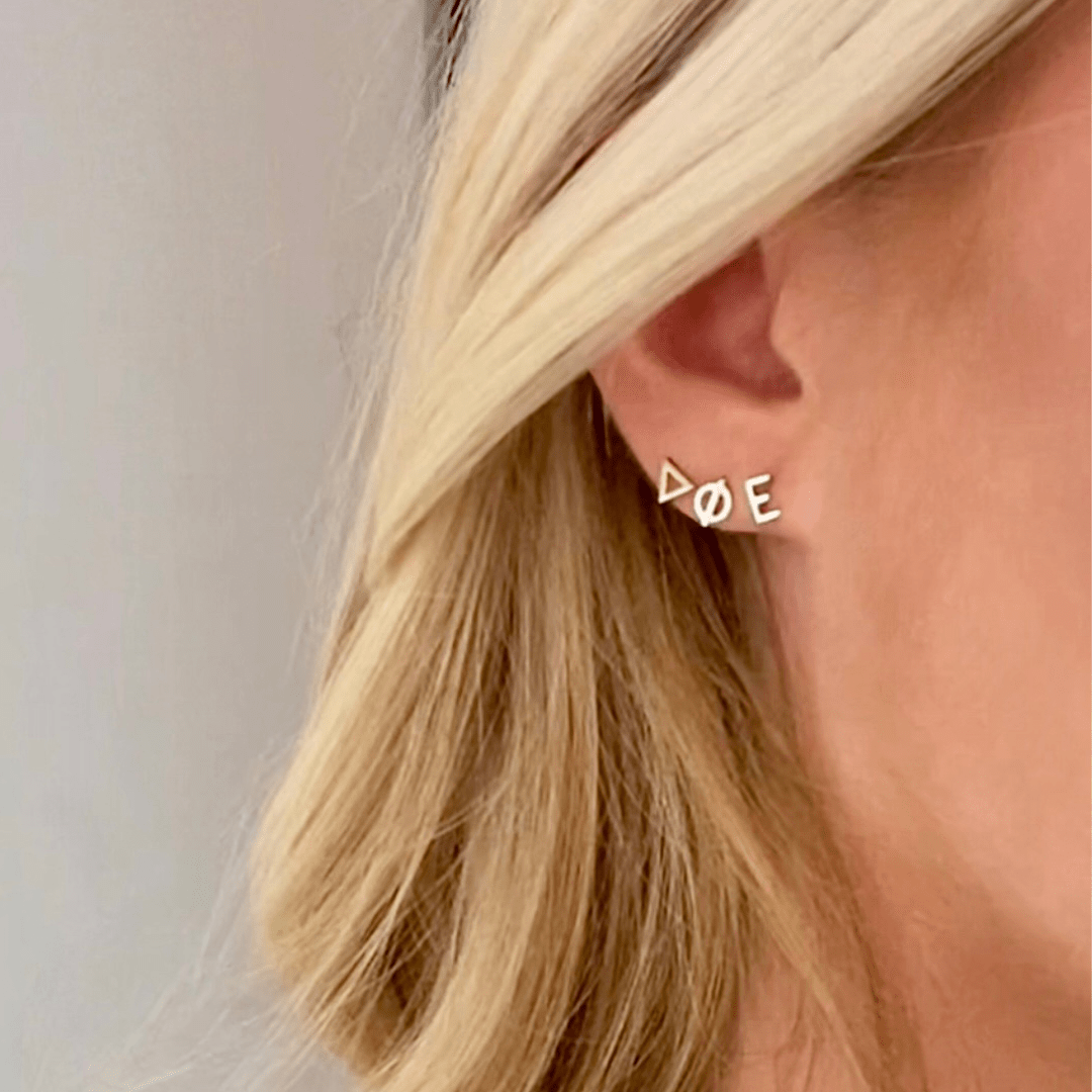 Silver Delta Phi Epsilon Earrings | mazi + zo sorority jewelry
