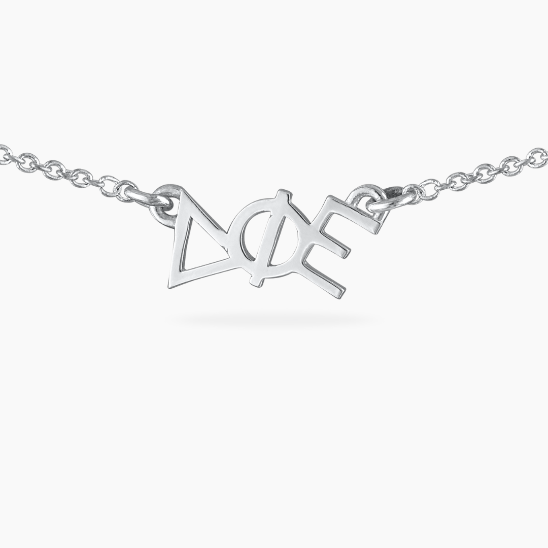 Sterling Silver Delta Phi Epsilon Necklace | mazi + zo sorority jewelry