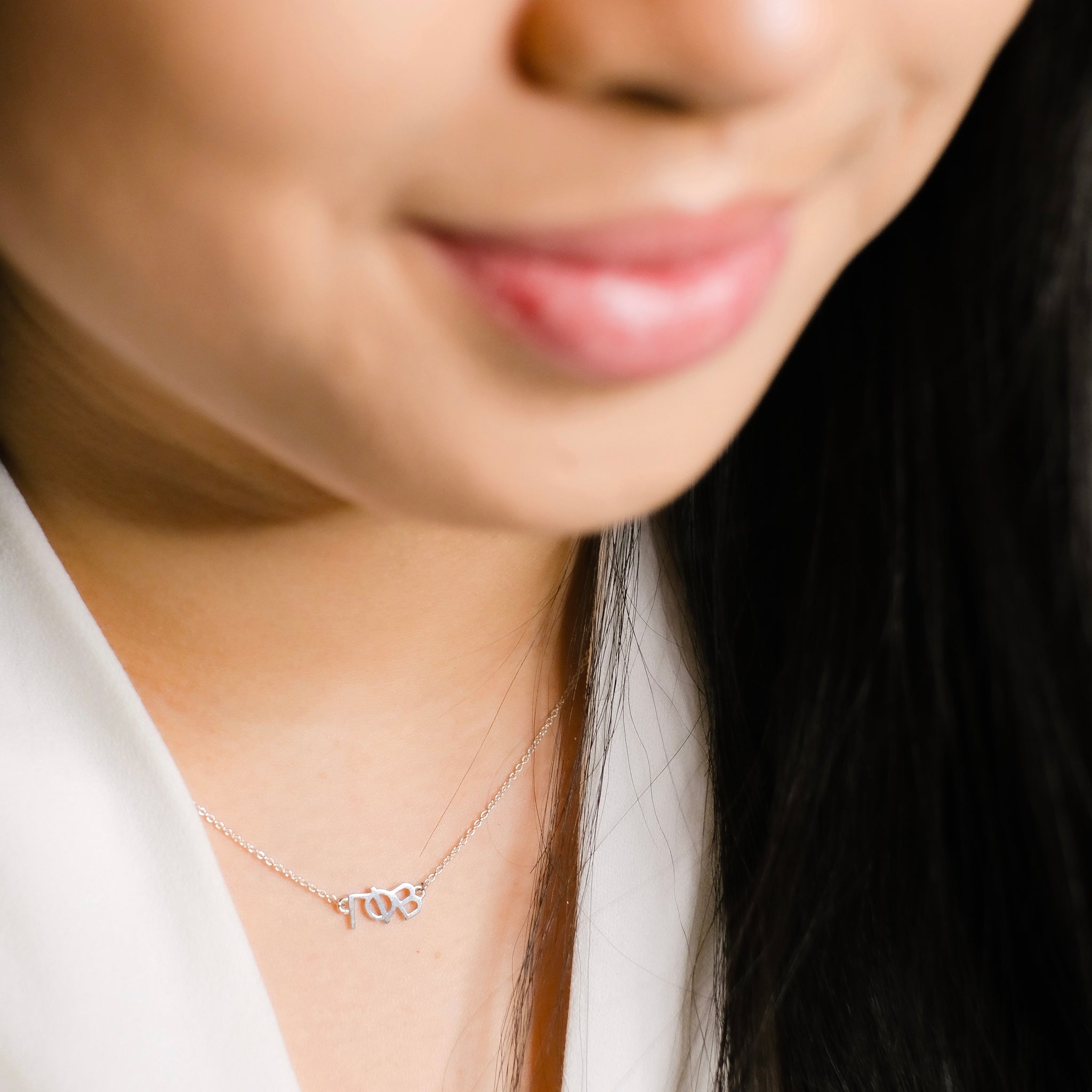 Sterling Silver Gamma Phi Beta Necklace | mazi + zo sorority jewelry