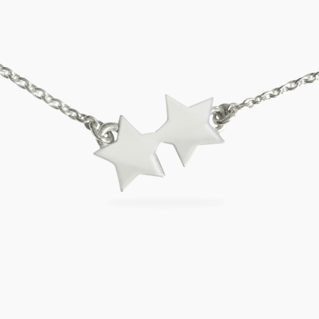 Sterling Silver Kappa Alpha Theta Twin Star Necklace | mazi + zo sorority jewelry