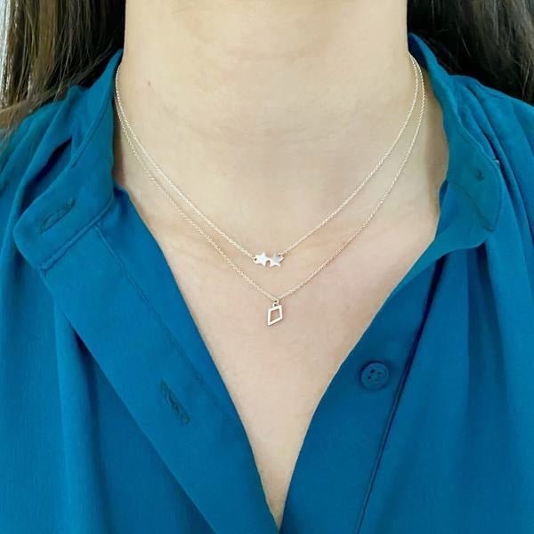 Sterling Silver Double Star Necklace | mazi + zo jewelry
