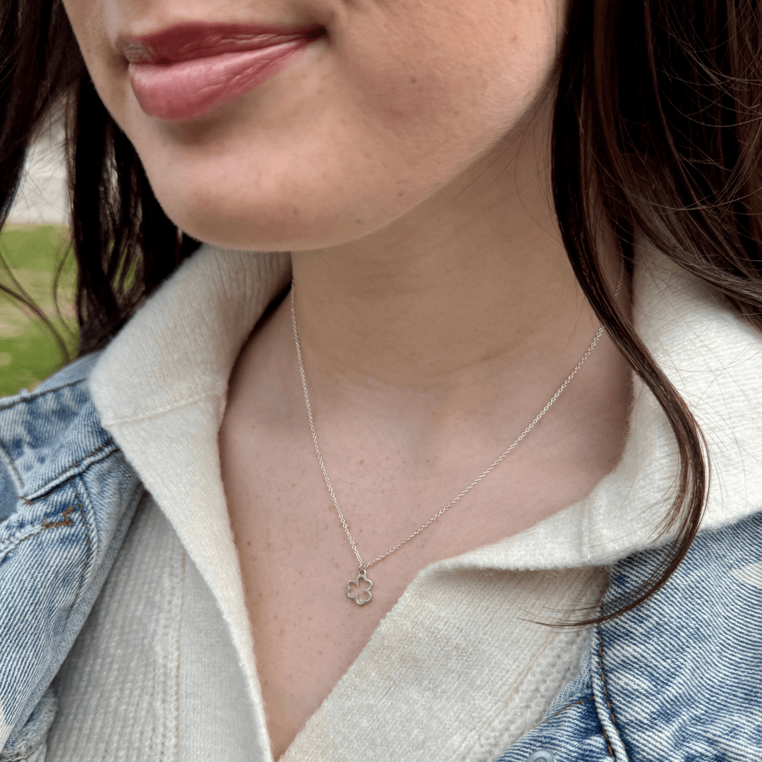 Sterling Silver Shamrock Necklace | mazi + zo jewelry