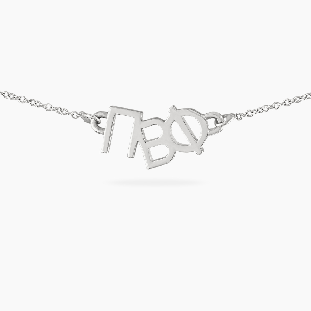 Silver Pi Beta Phi necklace | mazi + zo sorority jewelry