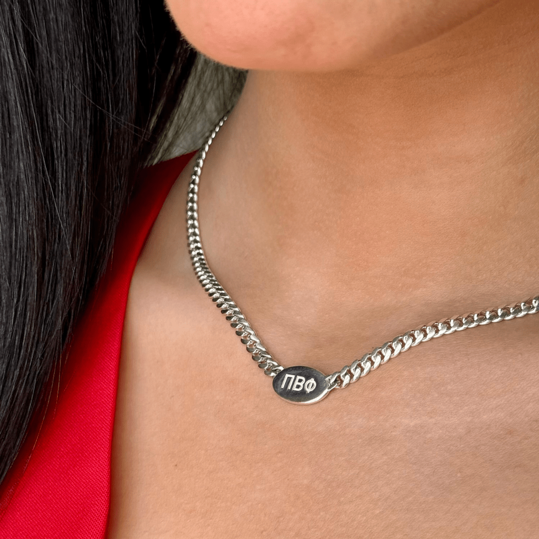 Silver Pi Beta Phi Signet Necklace | mazi + zo sorority jewelry
