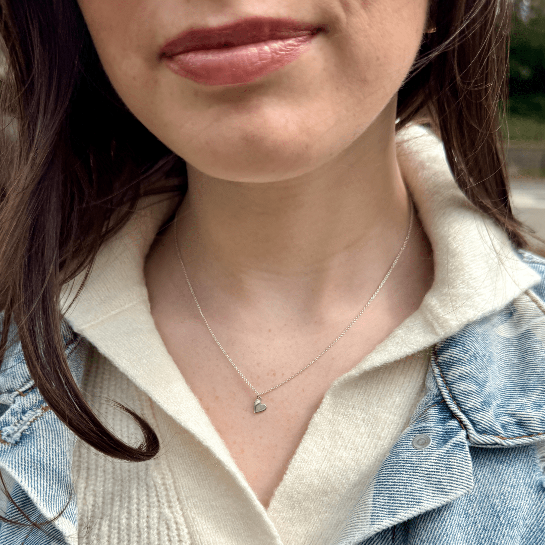 Sterling Silver Heart Necklace | mazi + zo sorority jewelry
