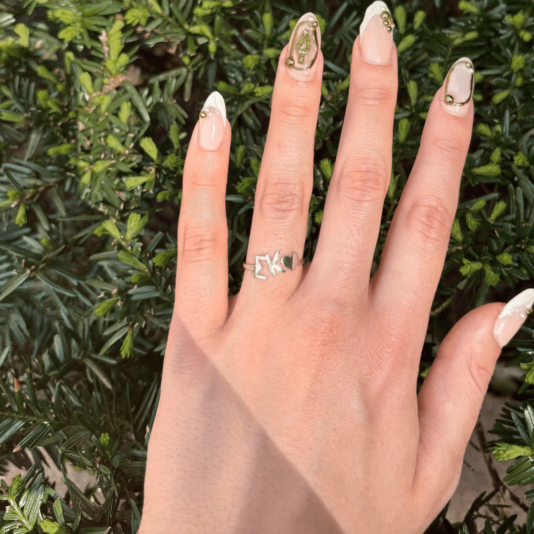 Sterling Silver Sigma Kappa (SigKap) ring | mazi + zo sorority jewelry