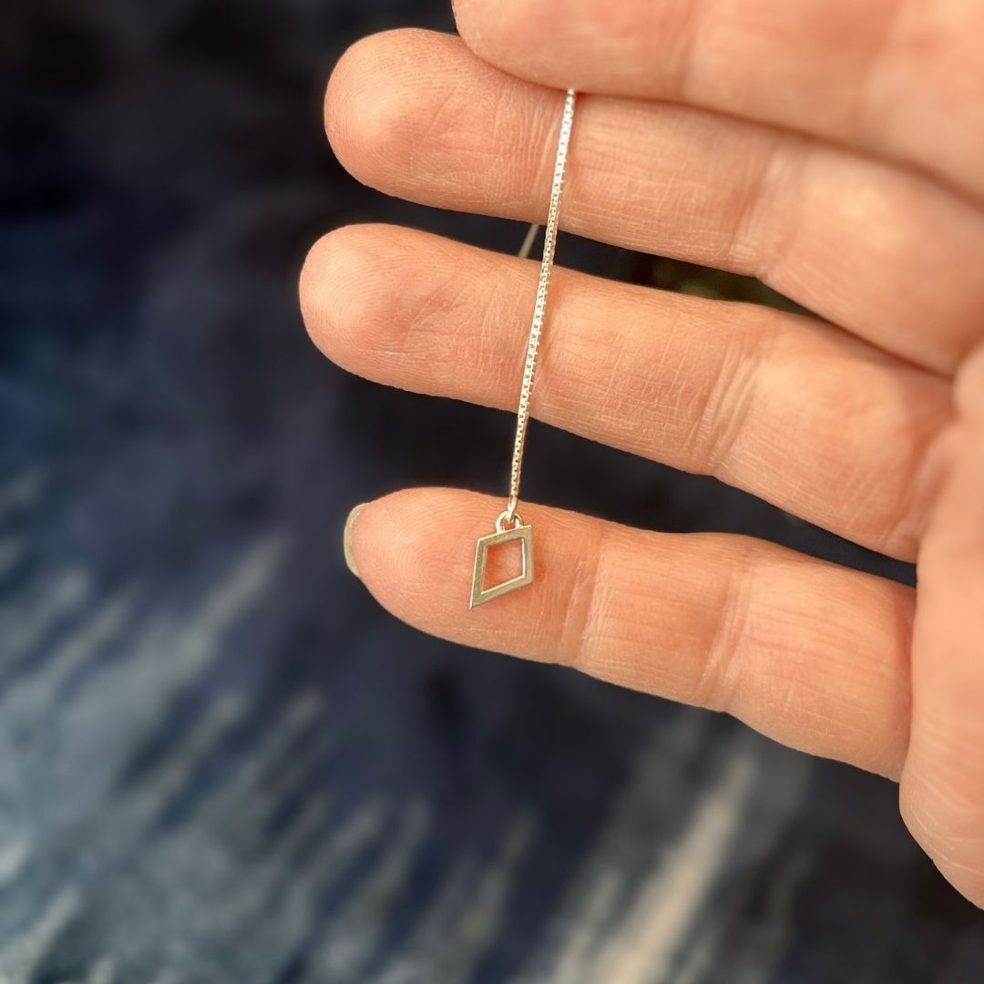 Sterling Silver Kappa Alpha Theta Kite Threader Earrings | mazi + zo