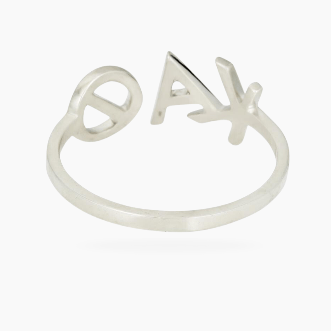 Silver Kappa Alpha Theta (Theta) ring | mazi + zo sorority jewelry