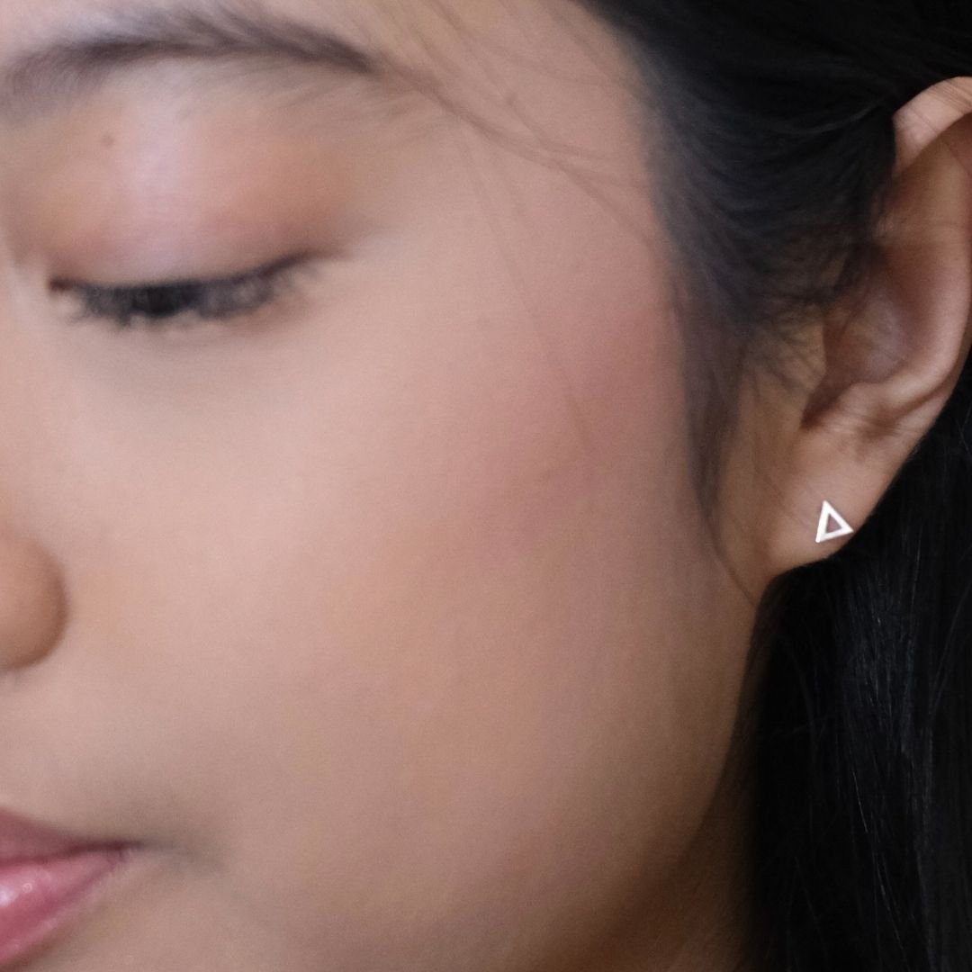 Silver Tri Delta earring set