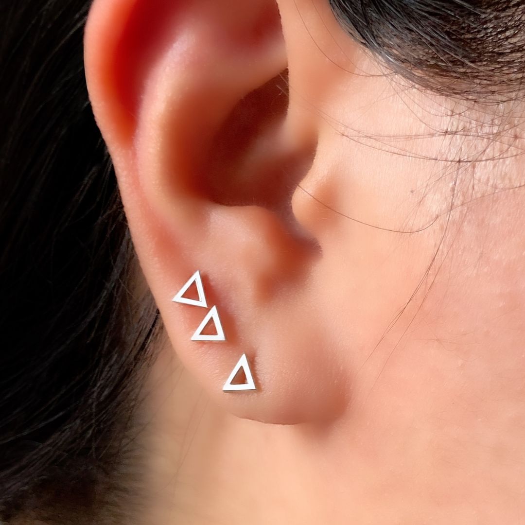 Silver Tridelt earrings by mazi + zo