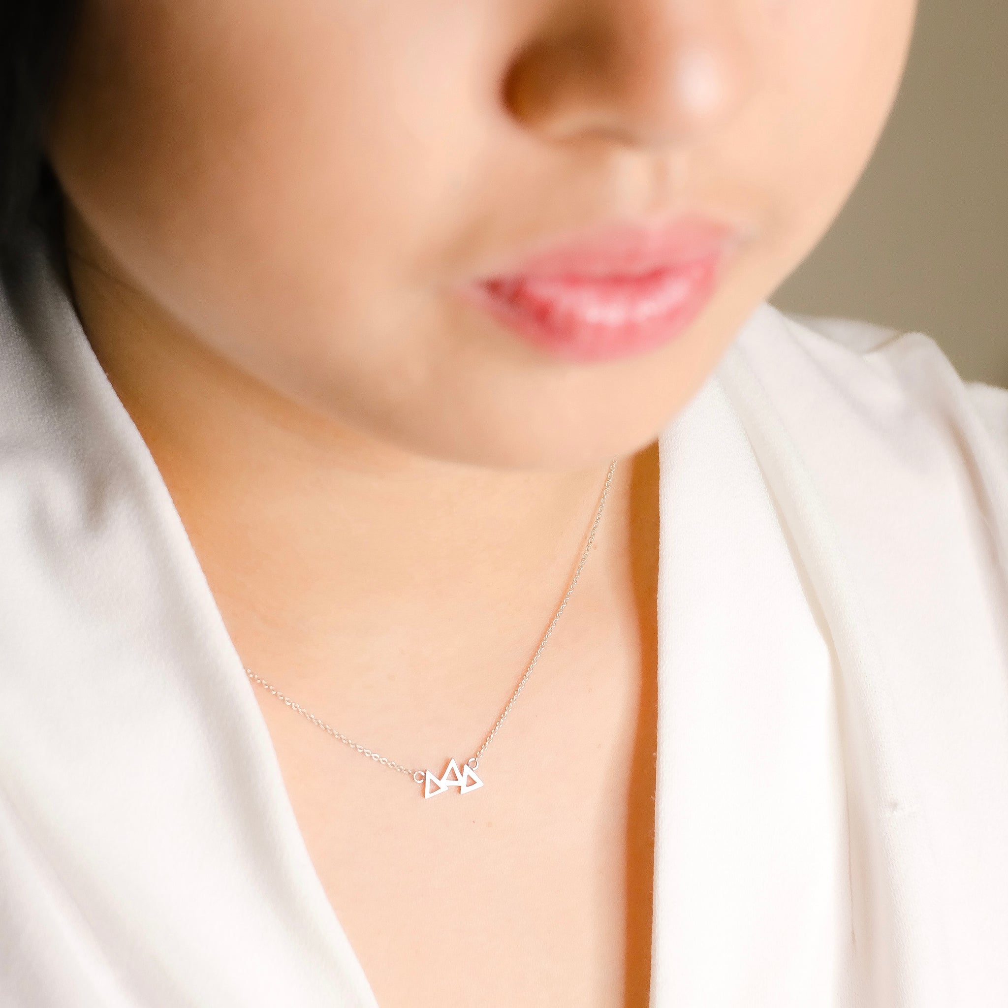 Silver TriDelta Necklace | mazi + zo sorority jewelry