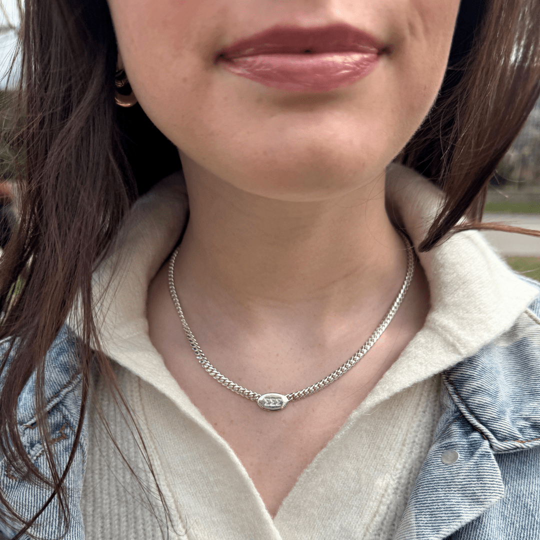 Silver Tri Sigma Necklace | Personalizable | mazi + zo sorority jewelry