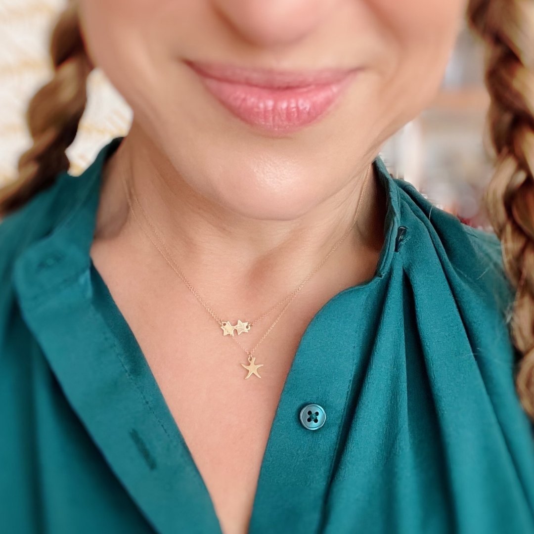 14k Gold Starfish Necklace | mazi + zo