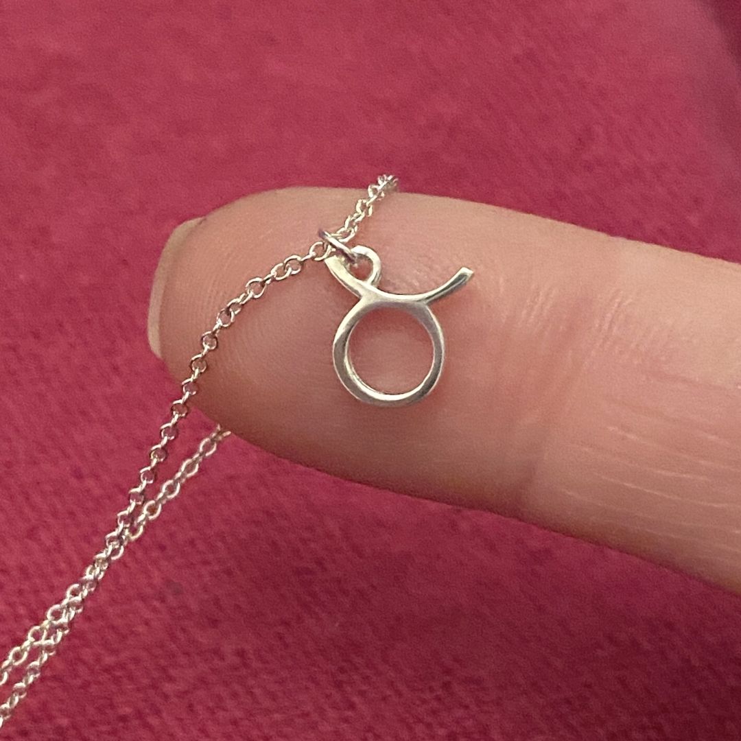 Sterling Silver Taurus Sign Necklace | Zodiac Necklace | Horoscope Jewelry | mazi + zo