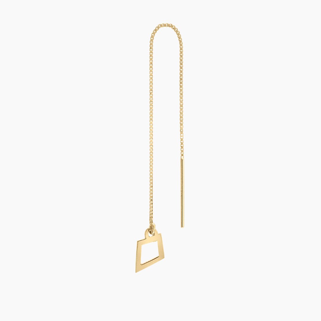 14k Gold Kappa Alpha Theta Kite Threader Earring | mazi + zo sorority jewelry
