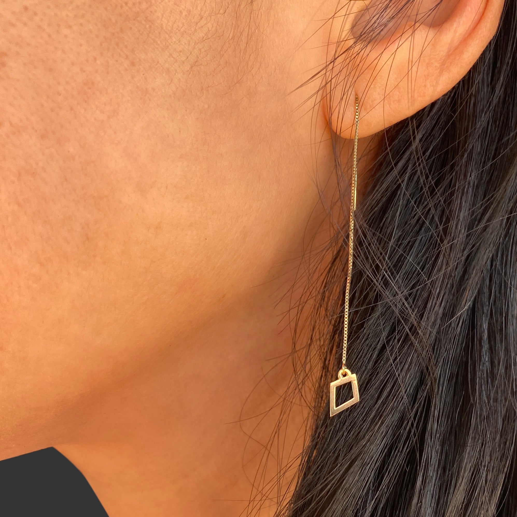 14k Gold Kappa Alpha Theta Kite Threader Earrings | mazi + zo sorority jewelry