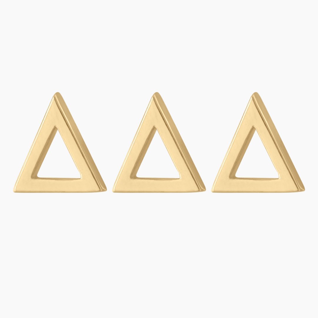 14k Gold TriDelta Earrings | mazi + zo sorority jewelry