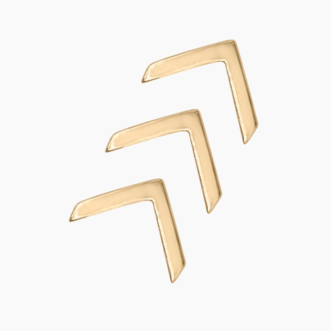 14k Gold Chevron Earrings | mazi + zo jewelry