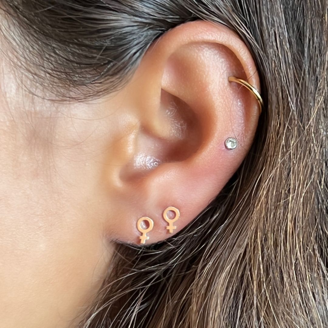 14k Gold Venus Symbol Earrings | mazi + zo jewelry