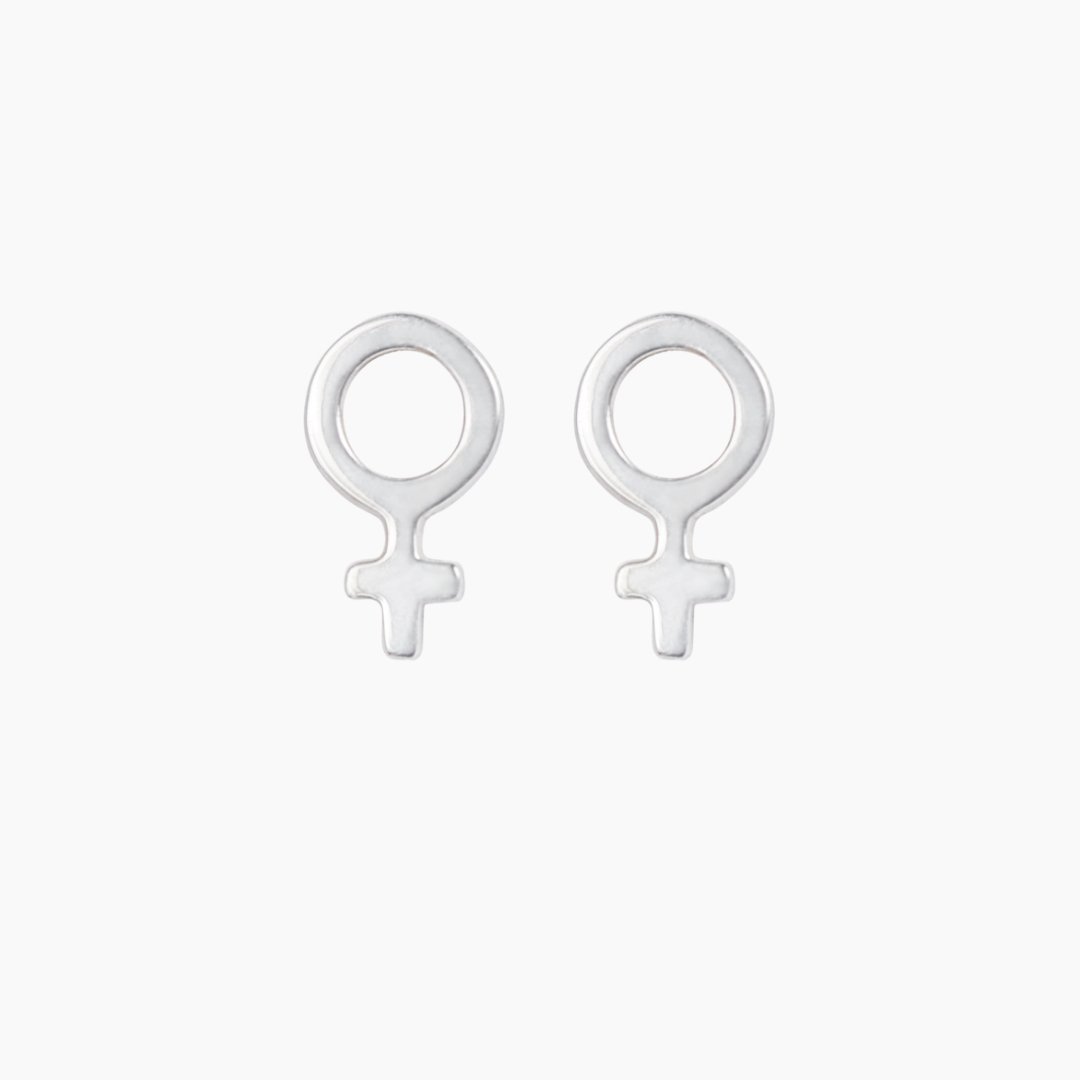 Sterling Silver Venus Symbol Earrings | mazi + zo jewelry