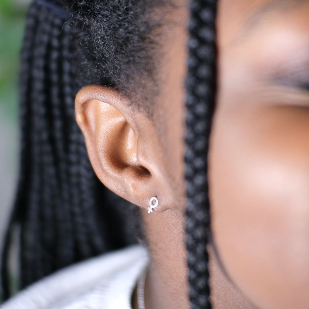 Sterling Silver Venus Symbol Earrings | mazi + zo jewelry
