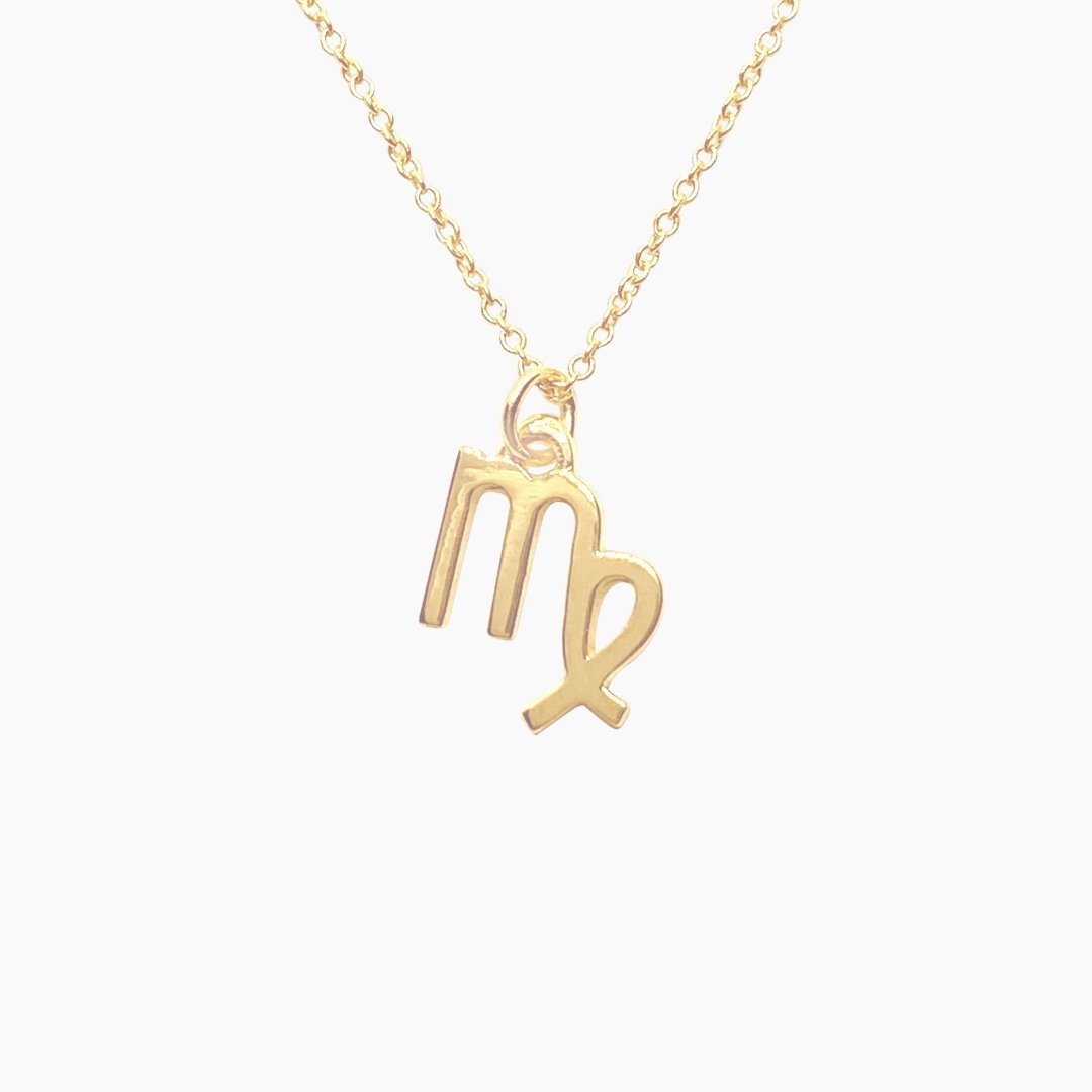 14k Gold Virgo Sign Necklace | Zodiac Necklace | Horoscope Jewelry | mazi + zo