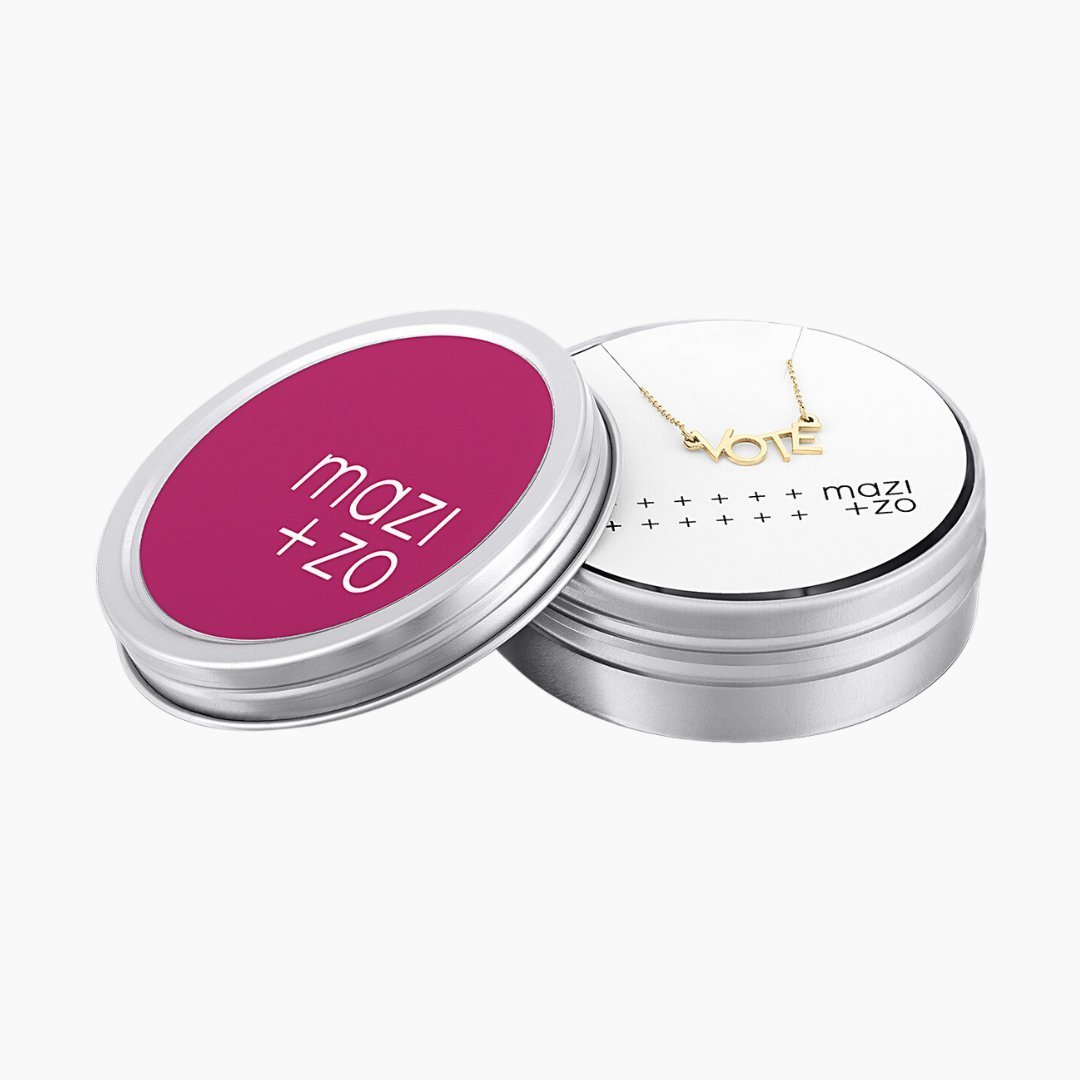 mazi + zo sorority jewelry: signature sustainable, reusable packaging.