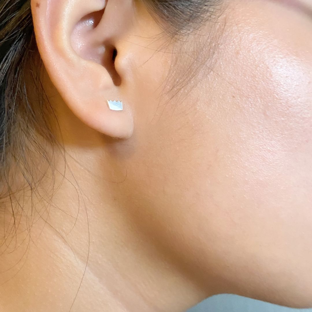 Silver Zeta Tau Alpha Crown Earrings | mazi + zo sorority jewelry