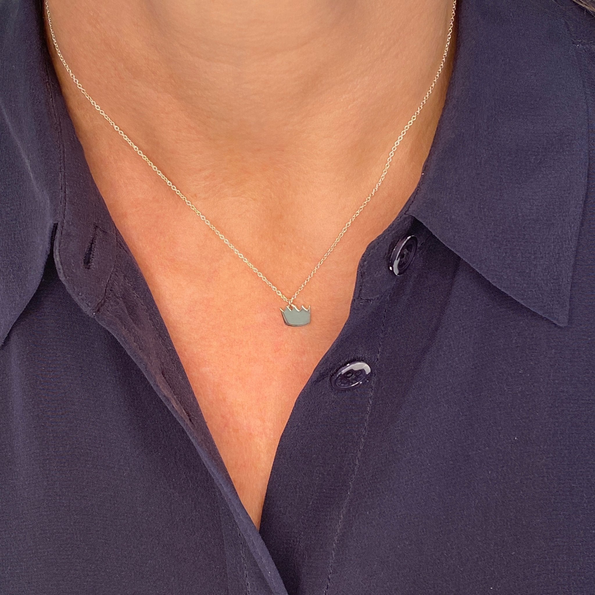 Sterling Silver Crown Necklace | mazi + zo jewelry