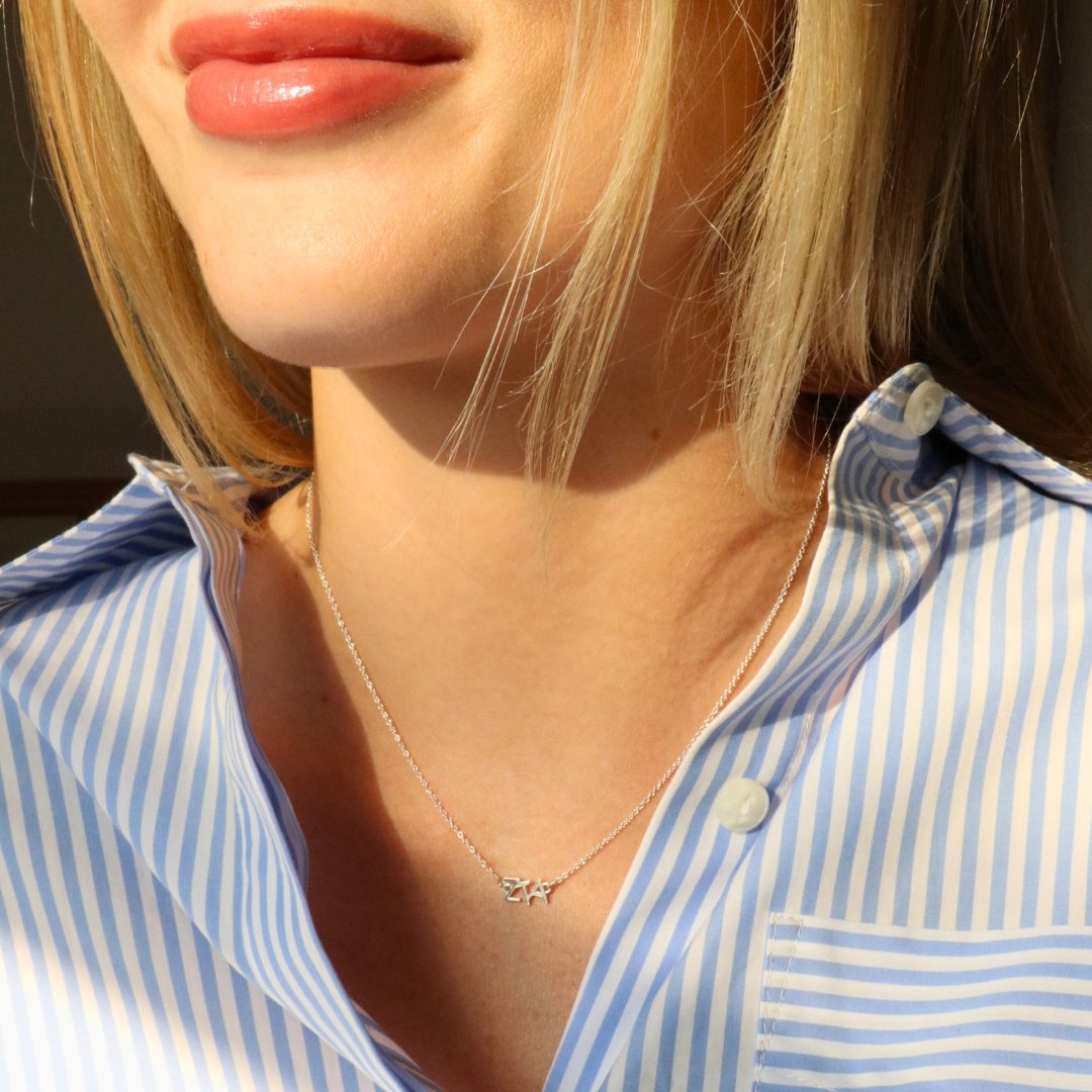 Silver Zeta Tau Alpha necklace | mazi + zo sorority jewelry