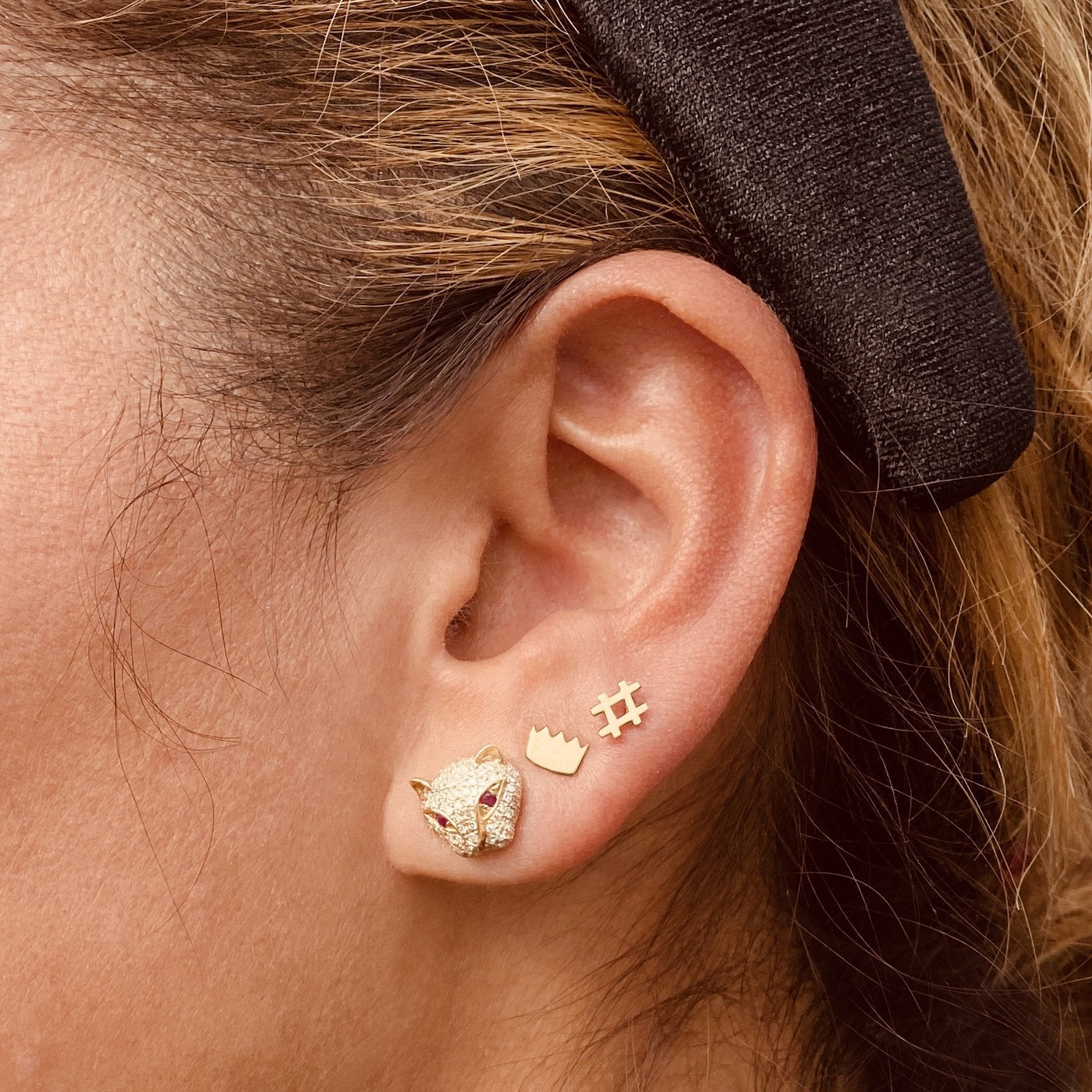 14k Gold Crown Earrings | mazi + zo jewelry
