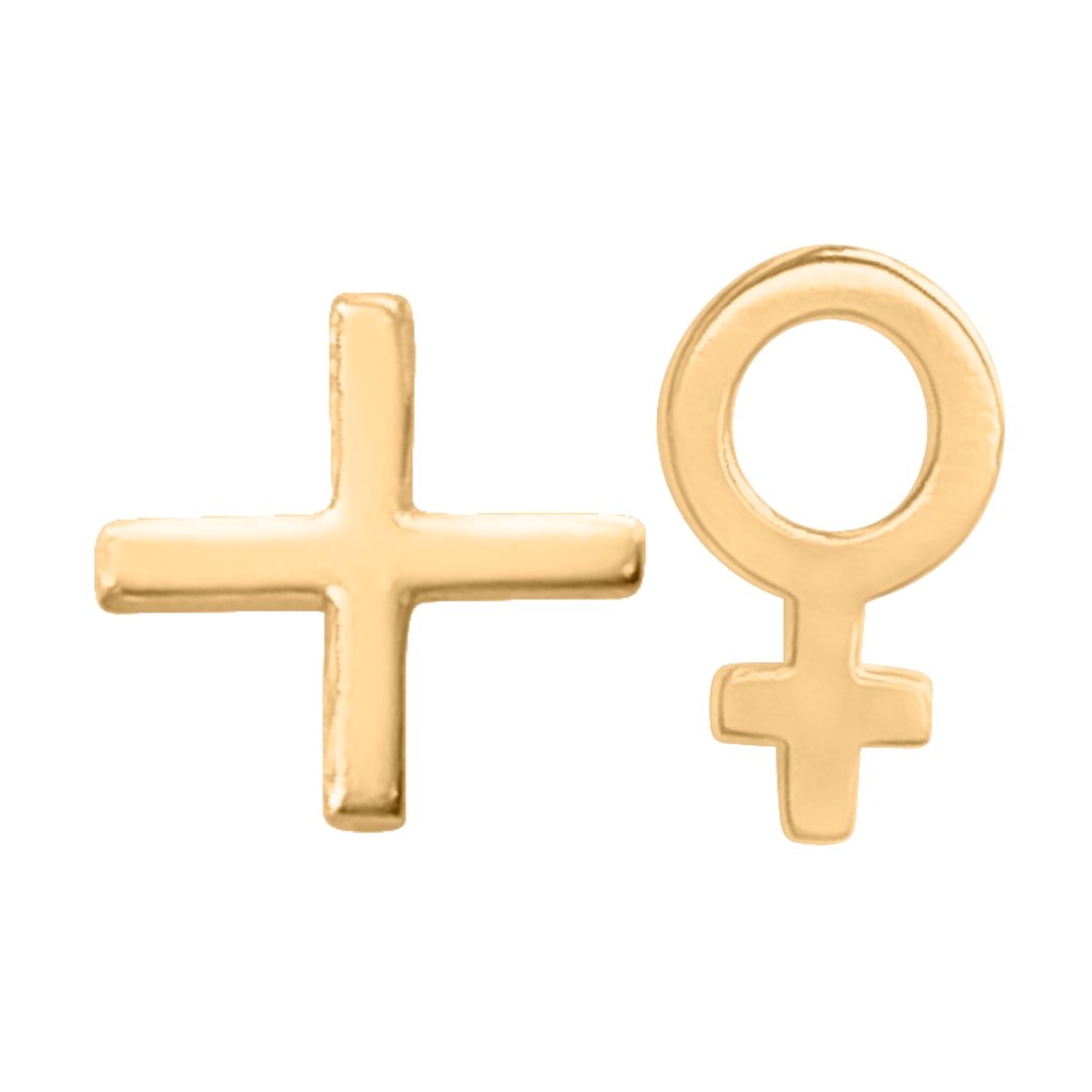 14k Gold Feminist Earrings | mazi + zo sorority jewelry