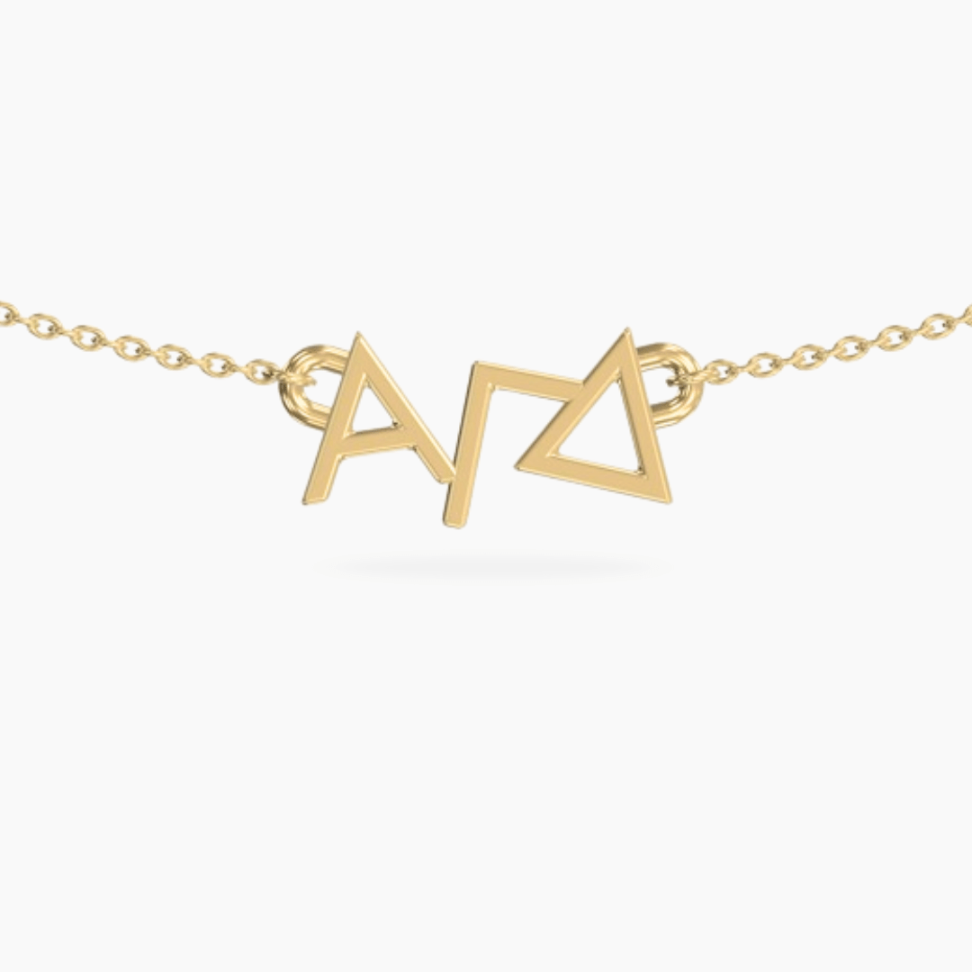Alpha Gamma Delta Necklace | 14k Gold | Alpha Gam | mazi + zo sorority jewelry