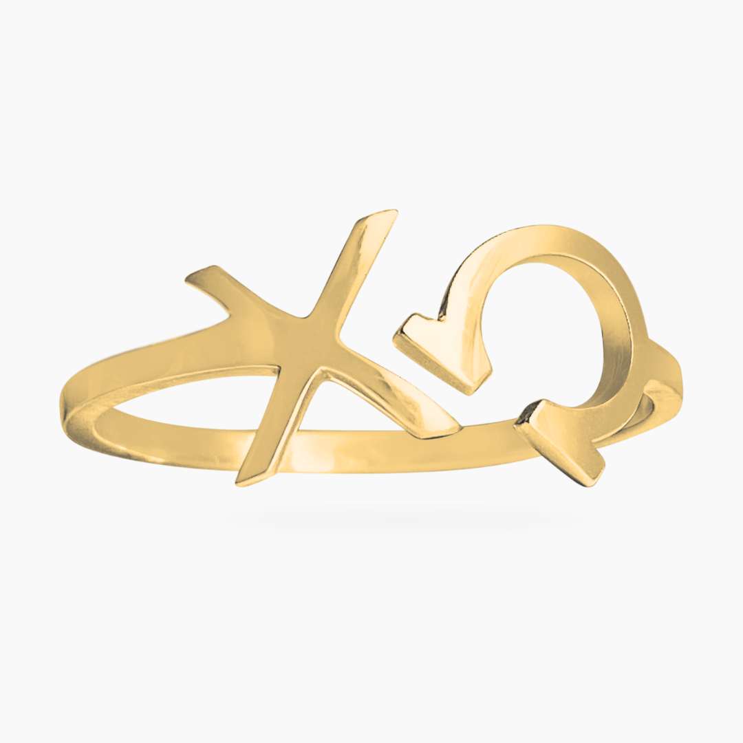 14k Gold Chi Omega Ring | mazi + zo sorority jewelry