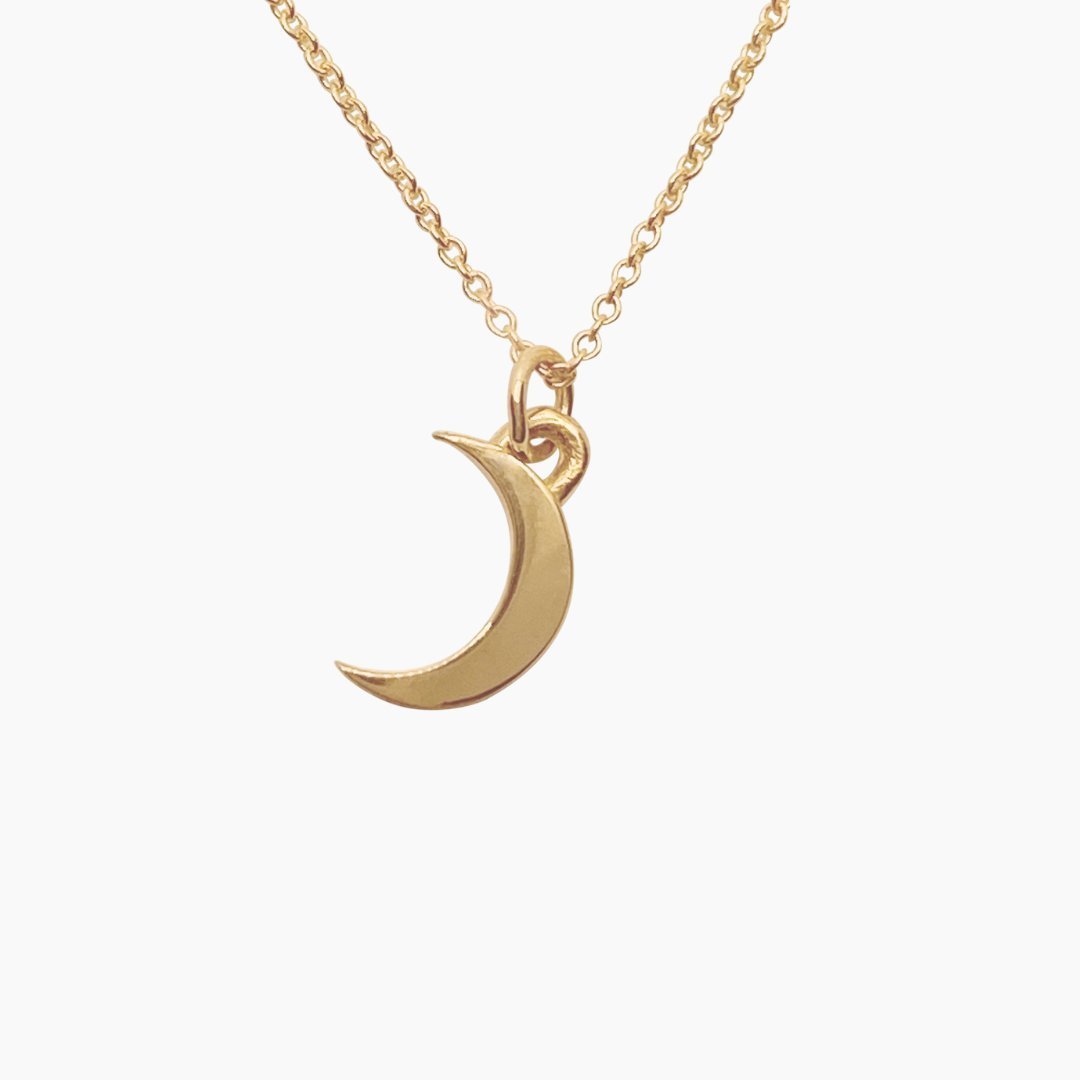 14k Gold Gamma Phi Beta Crescent Moon Necklace | mazi + zo sorority jewelry