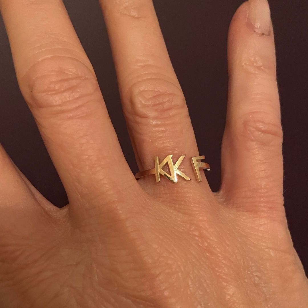Solid 14k Gold Kappa Kappa Gamma Ring | mazi + zo sorority jewelry
