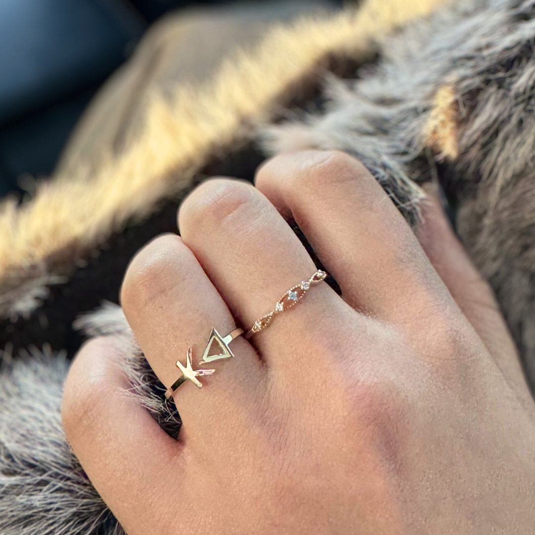 14k Gold Kappa Delta (KD) ring | mazi + zo sorority jewelry