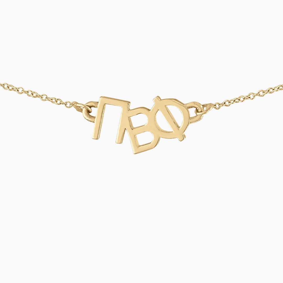 14k gold Pi Beta Phi necklace | mazi + zo sorority jewelry