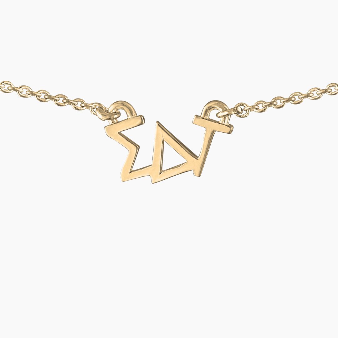 14k Gold Sigma Delta Tau neckalce | mazi + zo sorority jewelry