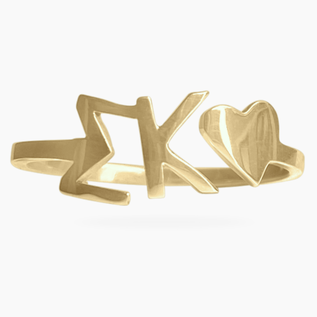 14k Gold Sigma Kappa (SigKap) ring | mazi + zo sorority jewelry