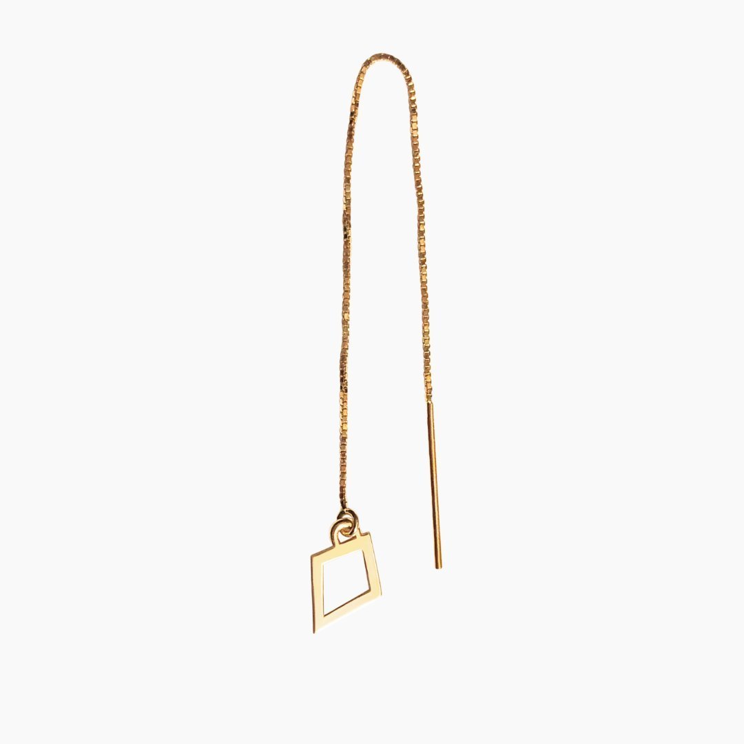 14k Gold Kappa Alpha Theta Kite Threader Earring | mazi + zo sorority jewelry