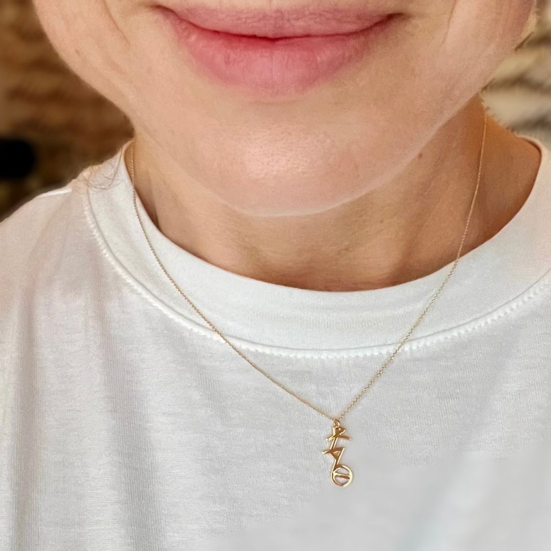 14k Gold Kappa Alpha Theta Lavalier Necklace | mazi + zo sorority jewelry
