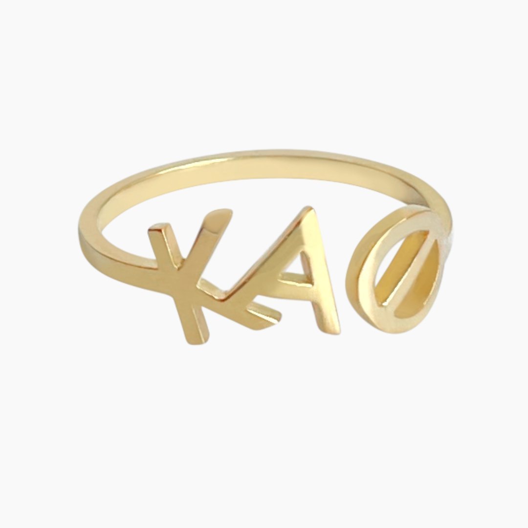14k Gold Kappa Alpha Theta ring | mazi + zo sorority jewelry