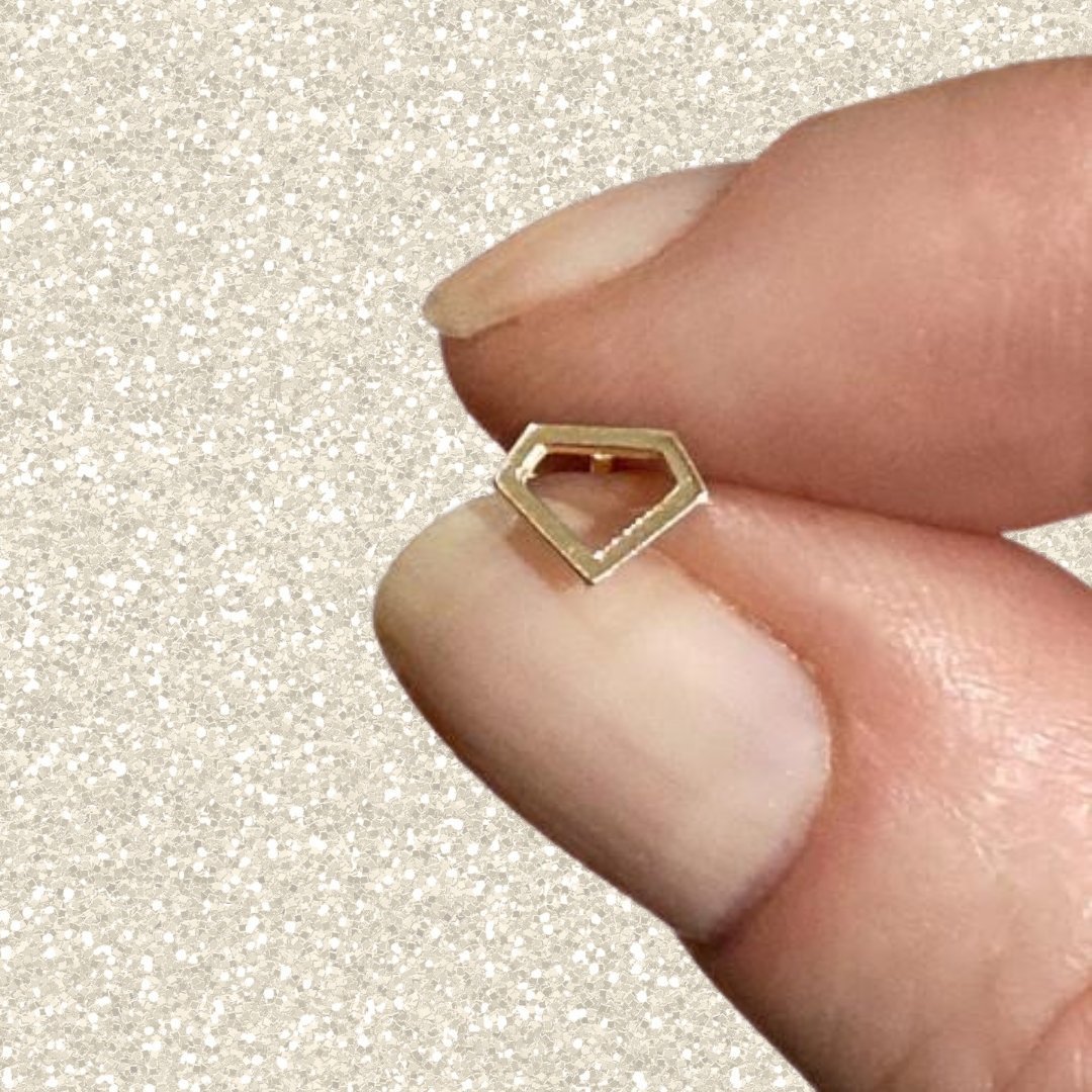 14k Gold Alpha Delta Pi Diamond Earring | mazi + zo sorority jewelry