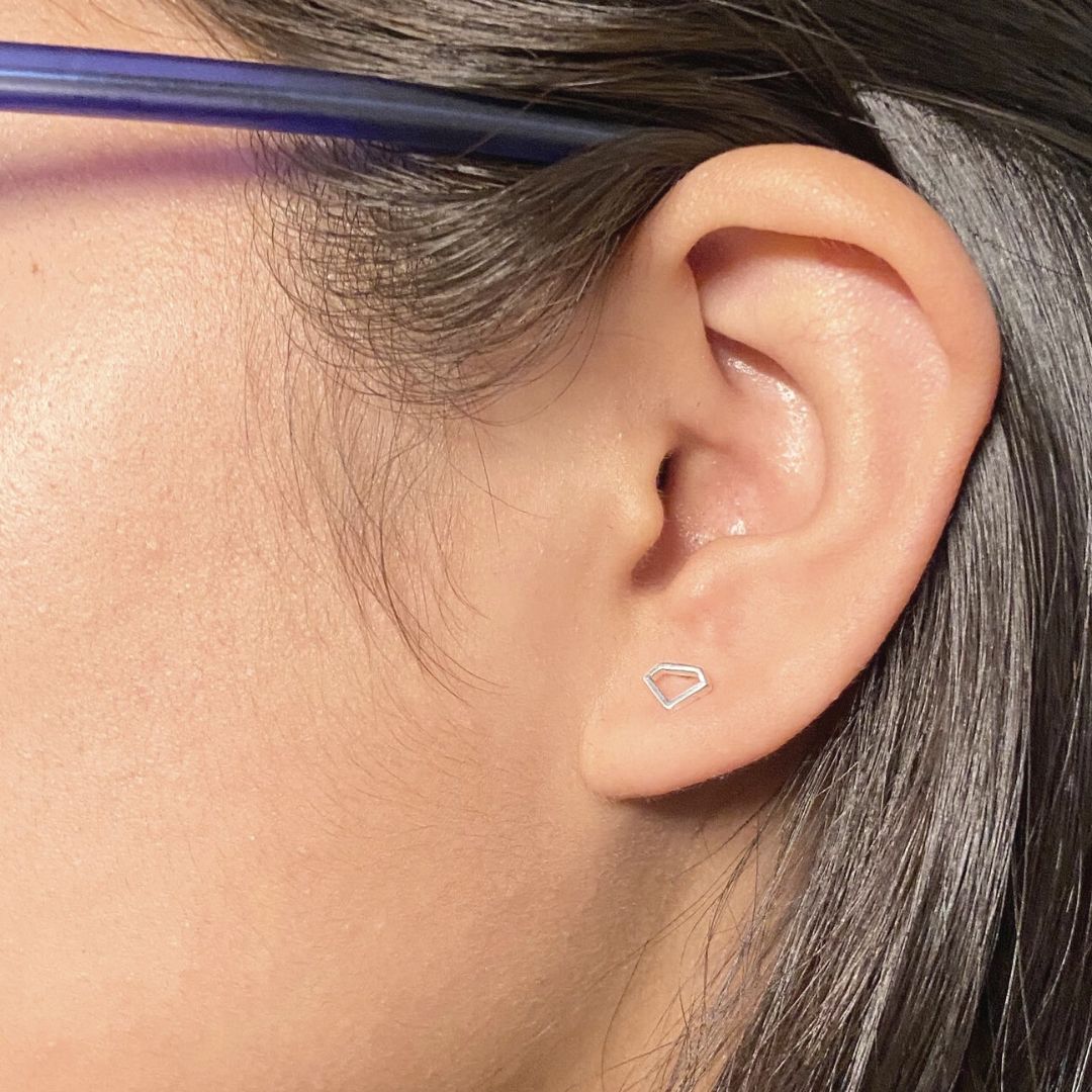 Sterling Silver Alpha Delta Pi Diamond Earrings | mazi + zo sorority jewelry
